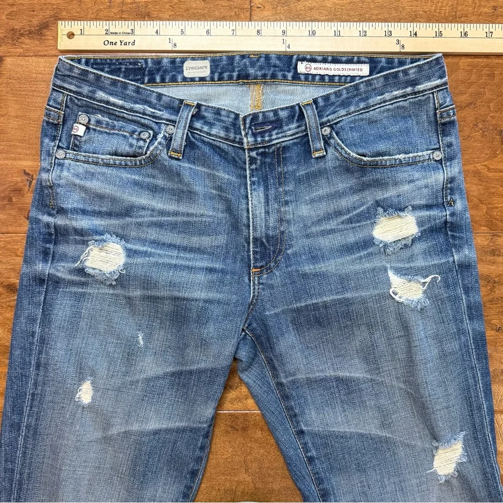AG Premiere Skinny Straight Jeans Distressed Medium Wash 28
